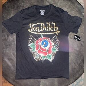 Von Dutch Rose Eye Graphic T-Shirt Black Size M